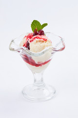 ice cream with berry jam