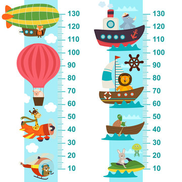 air and sea transport height measure  - vector illustration, eps