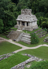 Unusual pyramid in Palenque, Mexico