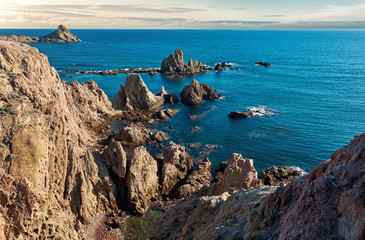 Fototapeta na wymiar Las Sirenas in the Cabo de Gata-Nijar Natural Park. Spain