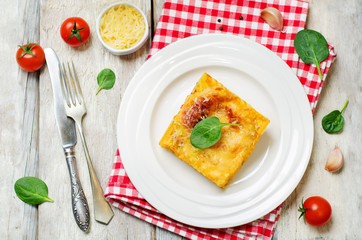 Chicken sweet potato spinach lasagna