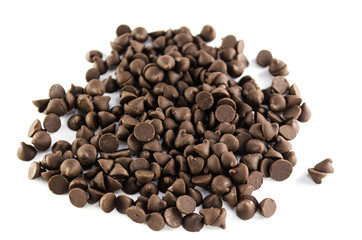 chocolate chip on white background