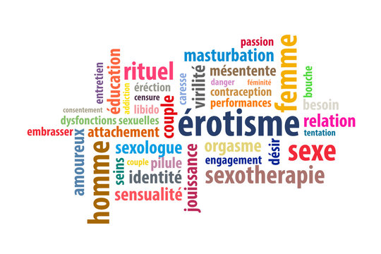 Un nuage de mot autour du sujet de la sexualit&eacute; et de l'&eacute;rotisme.