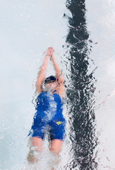 Swimmer at swimming pool