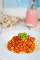 spaghetti red sauce