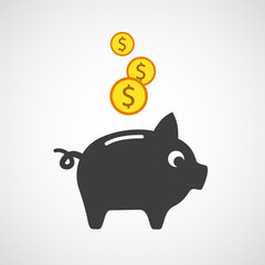 vector piggy bank icon 