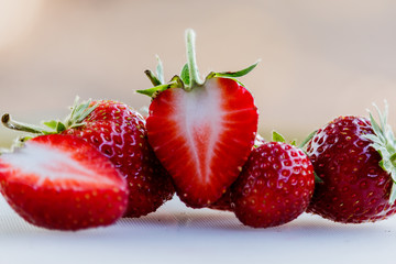 Red strawberry  on white background