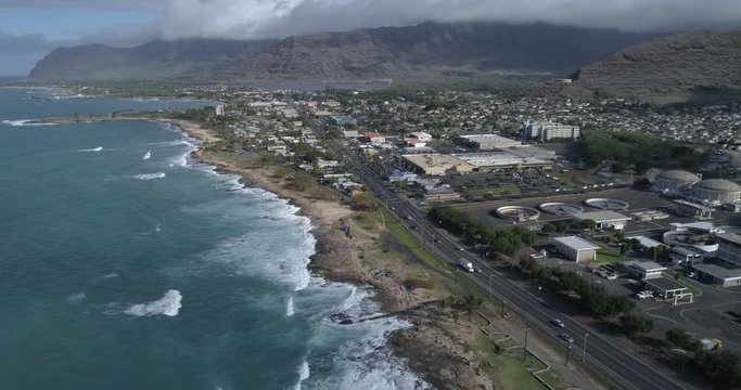 Aerial video water treatment plane Oahu Hawaii