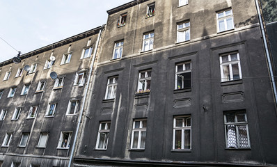 Old building architecture in Jewish quarter in Krakow, Poland