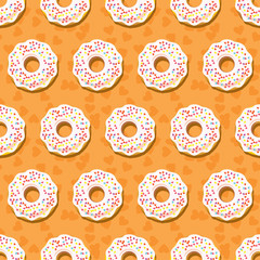 Donuts Seamless Pattern Vector Background