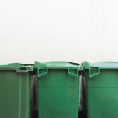 Green city trash cans