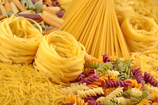 Assortment of uncooked Italian pasta