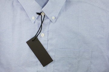 blank price tag on formal shirt