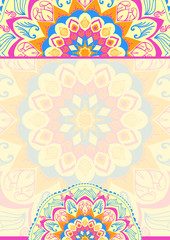 Colorful template flyer with ornament. Size A4, A5. Ready to Print.