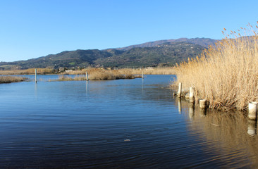 Lake, Nature and Water Surface, Wild Scene and Mountains
