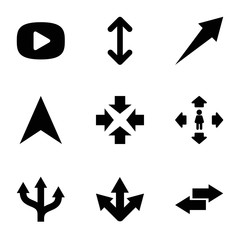 Set of 9 next filled icons