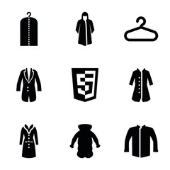 Set of 9 coat filled icons