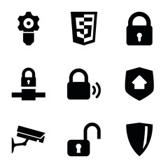 Set of 9 privacy filled icons