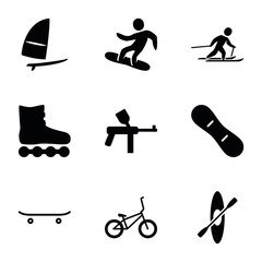 Set of 9 extreme filled icons