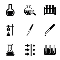 Obraz premium Set of 9 experiment filled icons