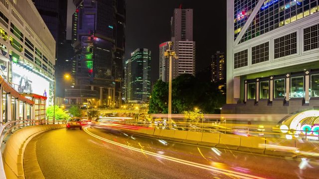 night hong kong traffic street panorama 4k time lapse china
