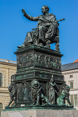 Fototapeta na wymiar Statue of King Maximilian I Joseph of Bavaria. Munich, Germany.