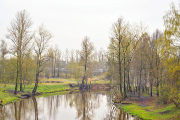 Fototapeta na wymiar River Slavianka at spring.