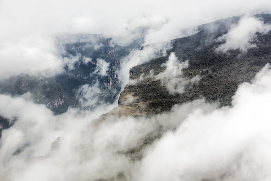 The view from the plane of the tepuy in Canaima National Park - Venezuela, South America