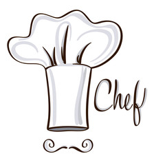 Chef hat symbol. Hand drawn vector illustration
