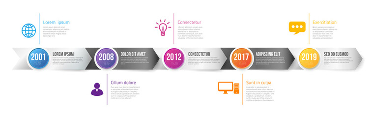 Infographics with 5 steps or options arrows vector