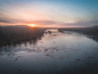 rva, richmond, aerial, drone, virginia, james river, cemetery, train, train bridge