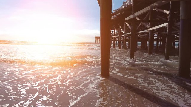  High quality video of walking under pier in real 1080p slow motion 120fps