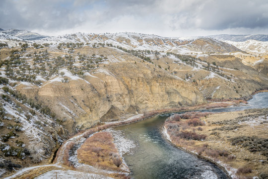 valley of upper Colorado RIver in winter