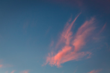 Beautiful pink sunset clouds