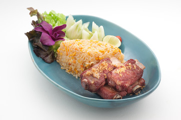 Dishes of Thailand and China international cuisine isolated on white