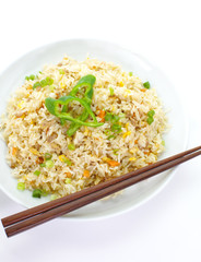 Frird rice with pork and mix vegetable