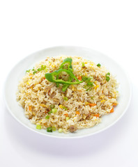 Frird rice with pork and mix vegetable