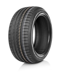 Car tire isolated on white background.