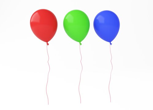 three color ballon 3d