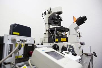 Modern microscope microbiology laboratory