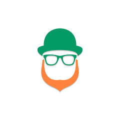 St. Patrick's day. Irish leprechaun logo. Vector