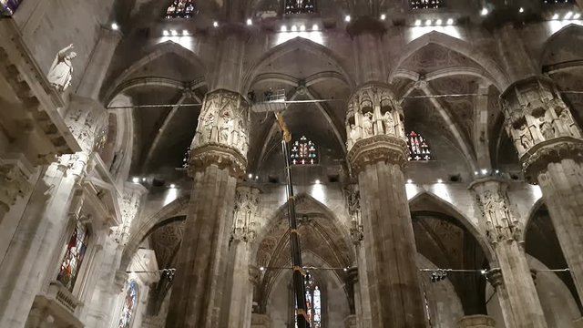 Milan Duomo Crane Restoration internal dome