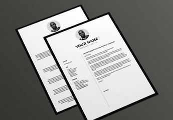 Bordered Resume and Cover Letter Layout