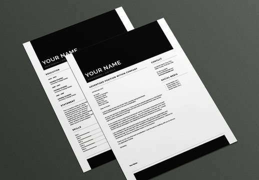 Bold Resume and Cover Letter Layout