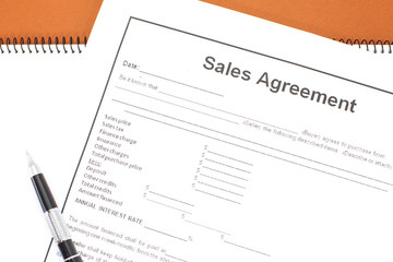 Obraz premium Close - up Business document paper of Sales agreement