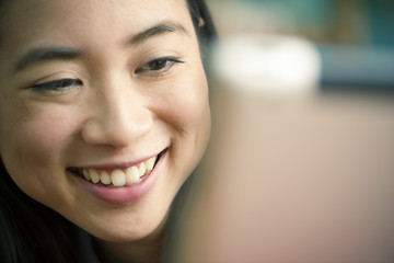 Young woman using digital tablet