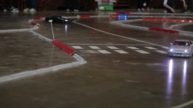 RC cars drifting on race