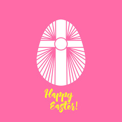 Happy Easter greeting card template in paper cutting style. Laser cutting template for greeting cards. Stencil for paper, plastic, wood, plotter.Abstract silhouette pattern.