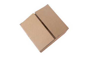 Close brown carton shipping box.