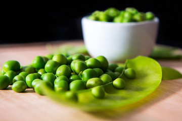 peas on the table